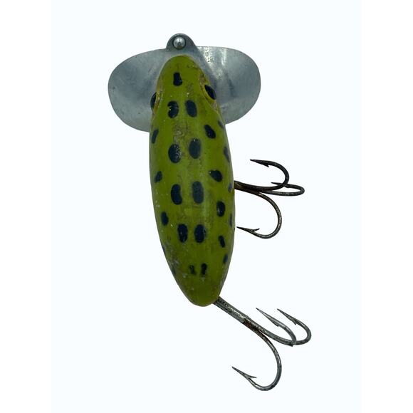 Fred Arbogast Jitterbug Vintage Lure Frog Pattern Topwater Fishing Lure - Picture 6 of 6